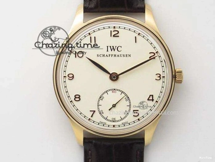 MIROTIME 0423 Durable Portuguese Fa Jones IW544202 SS GSF 1:1 Best Edition White Dial On Leather Strap 7229
